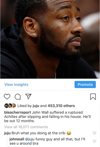 Illustration for article titled John Wall Imperils Several Perfectly Fine Ligaments Threatening JuJu Smith-Schuster Over Injury Joke